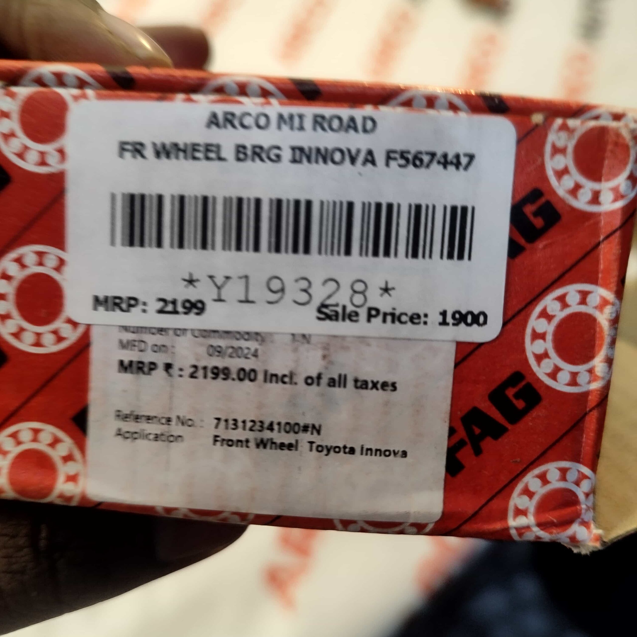 FR WHEEL BRG INNOVA F567447